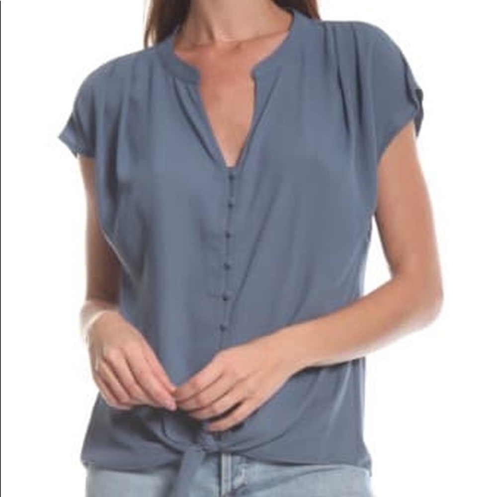 Midnight blue button up blouse
